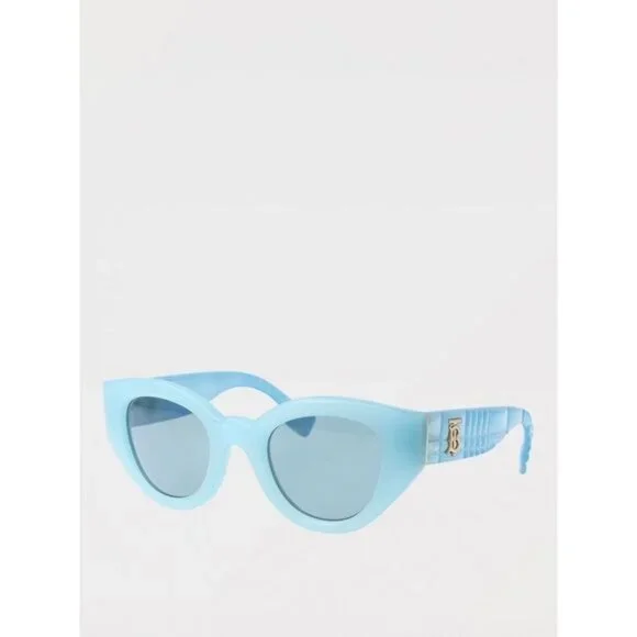 BURBERRY B 4390-F blue round statement sunglasses NEW Amazon.com: BURBERRY Sunglasses BE 4390 F 408680 Meadow  main image 3